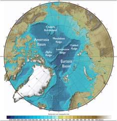 Το κυρίαρχο χαρακτηριστικό του πυθμένα του Αρκτικού Ωκεανού είναι η ωκεάνια ράχη Lomonosov, από την