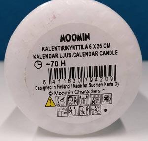 Όνοµα: MOOMIN- µπορούσε να Απαγόρευση kalenterikynttilä προκαλέσει πυρκαγιά, διάθεσης του Άγνωστος 6411630794209 αναφλέγοντας εύφλεκτα υλικά. συµµορφώνεται µε το σχετικό Ευρωπαϊκό πρότυπο EN 15493.