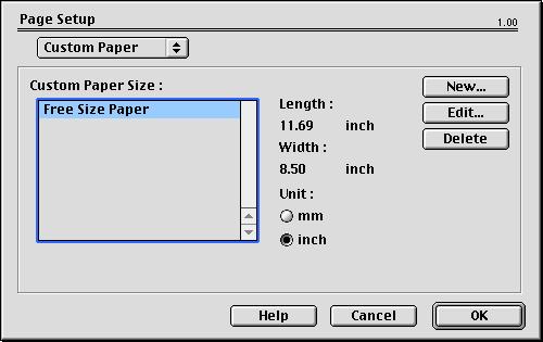 Page Setup - Custom Paper Size (Διαμόρφωση σελίδας - Προσαρμοσμένο μέγεθος χαρτιού) Μπορείτε να δημιουργήσετε και να επεξεργαστείτε τα