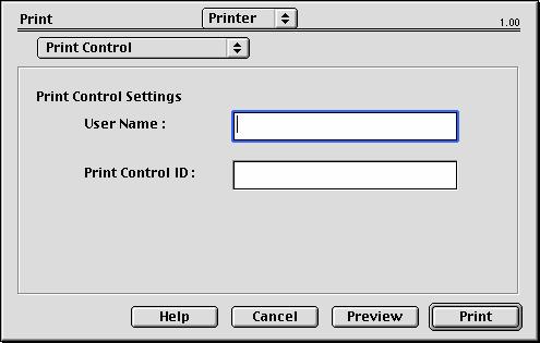 Print Options - Print Control (Επιλογές εκτύπωσης Έλεγχος εκτύπωσης) Αν χρησιμοποιείτε το λογισμικό Print Control Server (Διακομιστής ελέγχου εκτύπωσης) των Windows για να διαχειριστείτε τους
