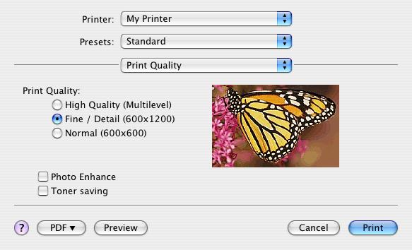 Print quality (Ποιότητα εκτύπωσης) Print quality (Ποιότητα εκτύπωσης) Χρησιμοποιήστε αυτήν την επιλογή για να ρυθμίσετε την ανάλυση της εκτύπωσης.
