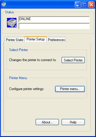Το κουμπί Printer Menu σας δίνει τη δυνατότητα να έχετε πρόσβαση στις ρυθμίσεις του μενού του εκτυπωτή σας.