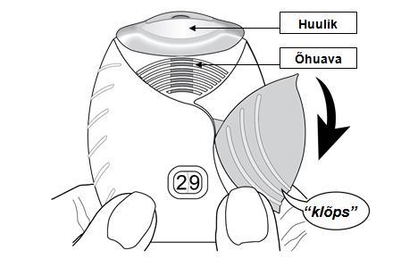 Järgnevalt toodud inhalaatori kasutamisjuhend kehtib nii 30 annust (30 päeva varu) kui 7 annust (7 päeva varu) sisaldava inhalaatori puhul.