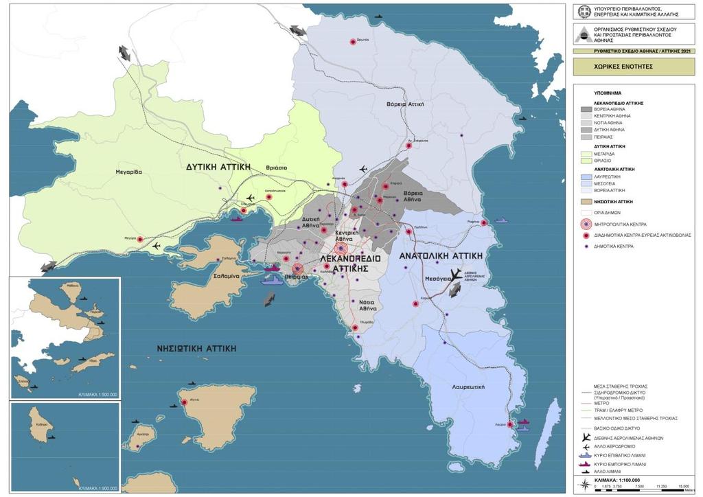 Μαρίνα Βουλιαγμένης Σχήμα Γ 5: Νέο Ρυθμιστικό Σχέδιο Αθήνας Αττικής, Χάρτης Νο2: Χωρικές Ενότητες (Φ.Ε.Κ. 156/Α/2014) Όσον αφορά την οργάνωση των αξόνων και των πόλων ανάπτυξης, στο άρθρο 11 του ν.