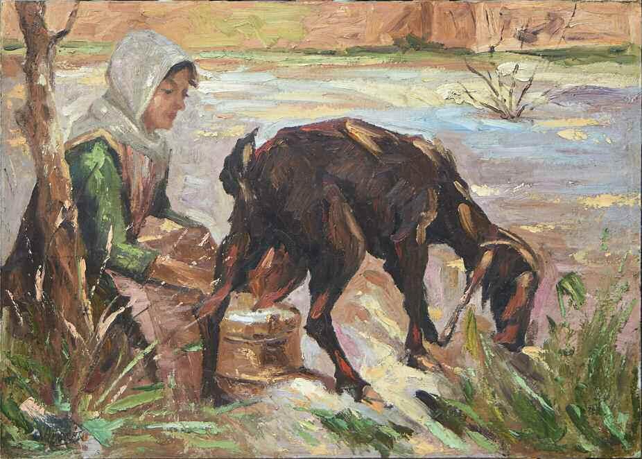 α 600-800 KONTOGLOU Fotis (1895-1965) Mitsos the shepherd Signed & titled oil-tempera on wood 12 10.