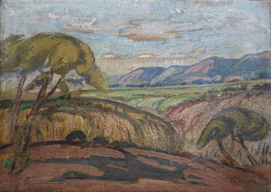 28. ΜΑΛΕΑΣ Κωνσταντίνος (1879-1928) Τοπίο στην Πελοπόννησο π 1920 Λάδι σε καμβά 32 45 εκ υπγρμ κ.δ MALEAS Constantine (1879-1928) Landscape in Peloponnese c1920s Signed oil on canvas 32 45 cm 6.000-8.