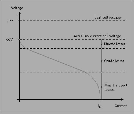 Σημαντικό χαρακτηριστικό της λειτουργίας της κυψέλης αποτελεί το διάγραμμα της πραγματικής τάσης (V cell ) σε συνάρτηση το παραγώμενο ρεύμα (Ι) εντός της κυψέλης.