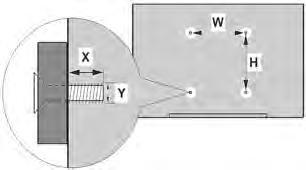 A B C D Sizes (mm) VESA WALL MOUNT MEASUREMENTS W H 200 200 min. (mm) 10 max.