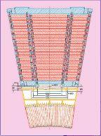 Figure 3.12: HCAL module showing sampling layers περιοχή αθροίζεται πάνω στα διάφορα στρώµατα από όλες τις περιοχές βάθους του ανιχνευτή, σχηµατίζοντας έτσι πύργο (tower).