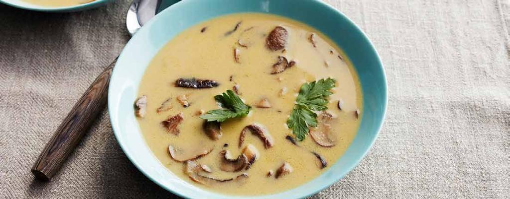 mushroom soup Recipe from Russia by Daniel Roguskin Photo: Bryan Gardner 250 g fresh mushrooms 2 potatoes 1,5 lt water 1 onion 1,5 tbs olive oil 1 carrot Salt and pepper for seasoning Parsley Put the