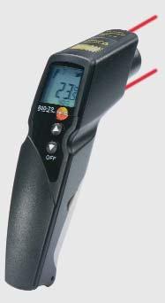 (3 kanalni) testo 835-H1 Precizno obilježena površina mjerenja laserom u 4 točke 50: 1 optika za mjerenje površinske temperature i sa većih udaljenosti Podesivi stupanj emisije Dodatne vanjske sonde