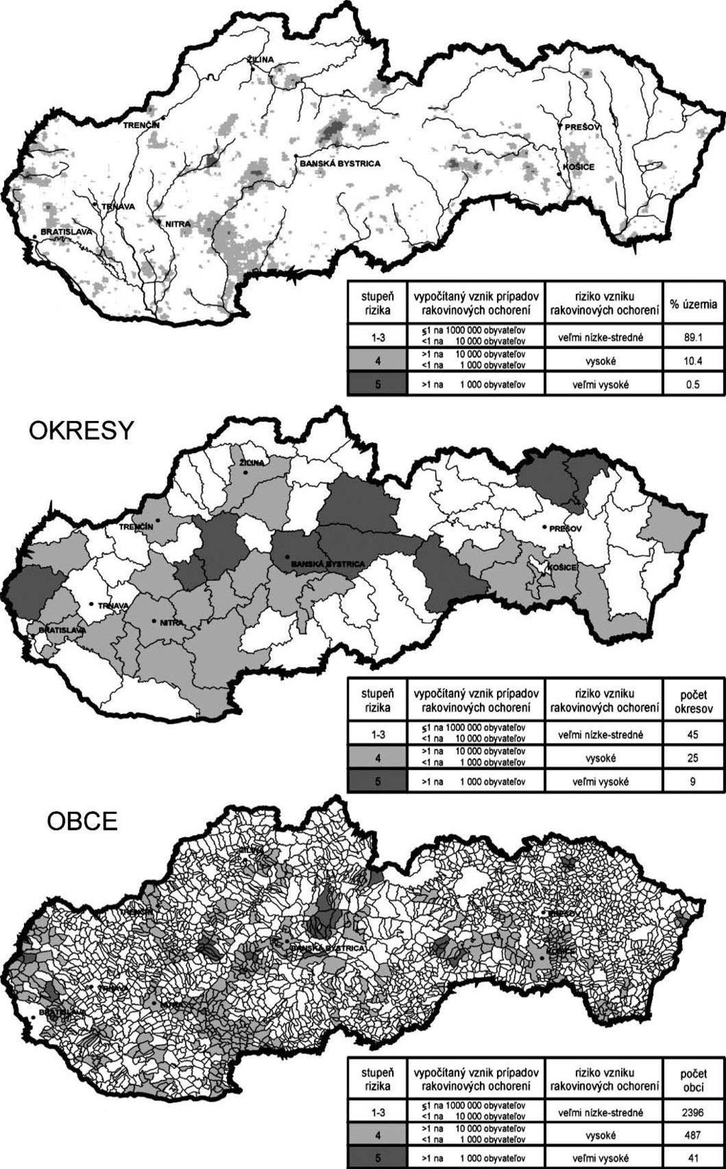 Obr. 3: Odhad rizika vzniku karcinogénnych ochorení z kontaminácie podzemných vôd As S. Rapant, Štátny geologický ústav D. Štúra Bratislava S.