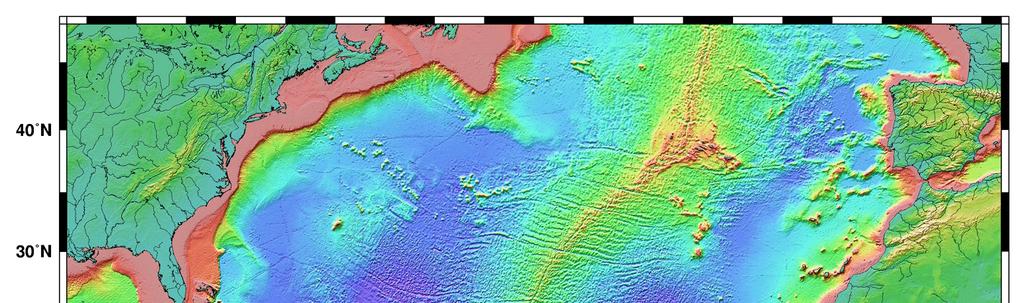 βρίσκονται οι µεσοωκεάνιες ράχες (Ocean Ridges) Γενική εικόνα της φυσιογραφίας του ωκεάνιου πυθµένα