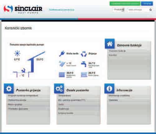 ) komunikacija je pogodna za touchscreen uređaje PRIKAZANE INFORMACIJE osnovni pregled stanja sustava (temperature, el. tarife, itd.