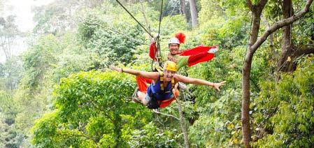 FULL DAY JUNGLE ZIPLINE ADVENTURE WITH LUNCH ΠΕΡΙΠΕΤΕΙΑ ΚΑΙ ΔΙΑΣΚΕΔΑΣΗ Έναρξη: 06:30 ή 08:00 Διάρκεια: 6-7 ώρες Ελάτε να ζήσετε μια μοναδική περιπέτεια στο ταξίδι σας με το Zip Line Tour της