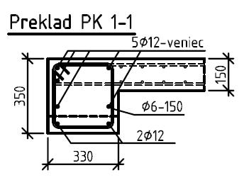 NP Preklad PK 11 Maximálne prierezové sily v preklade výpočet programom PlaTo4: = +13,0 knm, = 69,0 kn Vypočtova položka: PK 11 preklad PK11 tr. konštr.: S4 navrh. životnosť: 50 rokov návrh.