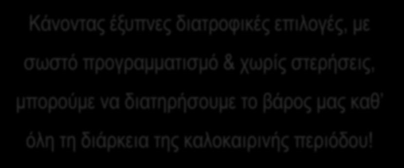 μπορούμε να διατηρήσουμε το βάρος μας καθ