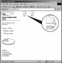 1 Dvaput kliknite na [My Computer] t [Removable Disk] t [DCIM].