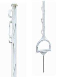 45 Stâlp plastic 105 cm pentru gard electric Stâlp platic alb cu varf metalic.
