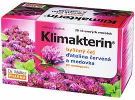 tradične používaný na podporu trávenia Klimakterin bylinný čaj pri menopauze Výživový doplnok Ďatelina pomáha ženám zvládať prejavy spojené s menopauzou (návaly horúčavy, potenie, nepokoj,