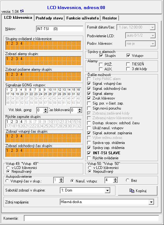 SATEL INT-TSI 11 Alarmy je možné určiť, či na displeji majú byť zobrazované textové hlásenia o alarmoch: v skupinách [Al.správa skup.]; zo vstupov [Al.správa vst.]. Obr. 7.