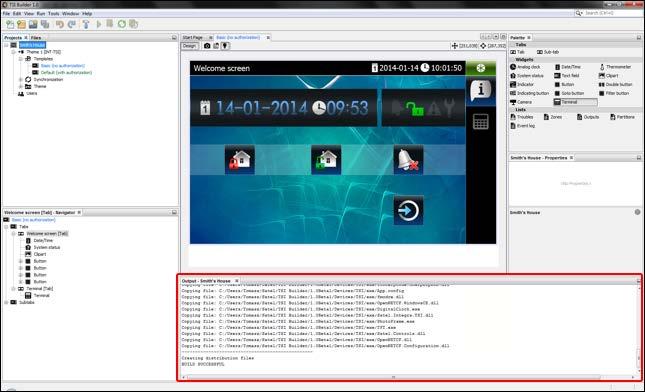 30 INT-TSI SATEL 3. V okne Output budú zobrazené informácie na tému kompilácie projektu. Na koniec sa musí zobraziť hlásenie BUILD SUCCESSFUL.