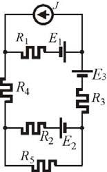 Унутрашња отпорност кола са крајева отпорника 5 једнака је ( )( ) ab Ω За одабране контуре и смерове контурних струја као на слици једначине су: J A ( ) ( ) па је контурна струја A Напон празног хода