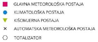 Položaj meteoroloških postaja DHMZ-a Za analizu utjecajnih vjetrova, a potom i pripadajućih valova korišteni su podaci o vjetru s meteorološke postaje