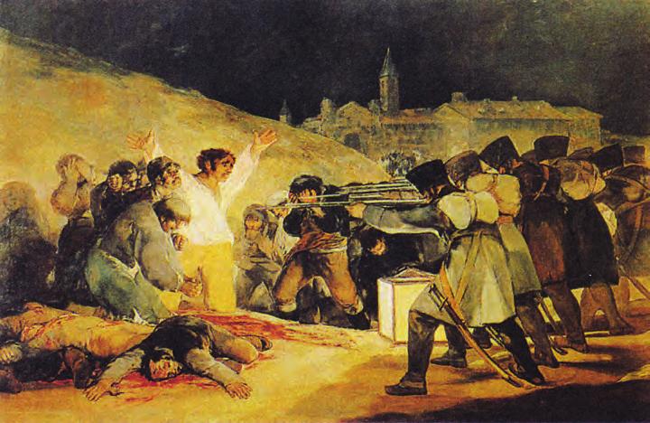 ΚΕΦΑΛΑΙΟ Ζ Φρανθίσκο Γκόγια (Francisco Goya, 1746-1828), «Η εκτέλεση της 3ης Mαΐου 1808», 2,66X3,45 μ., Πράδο, Μαδρίτη.