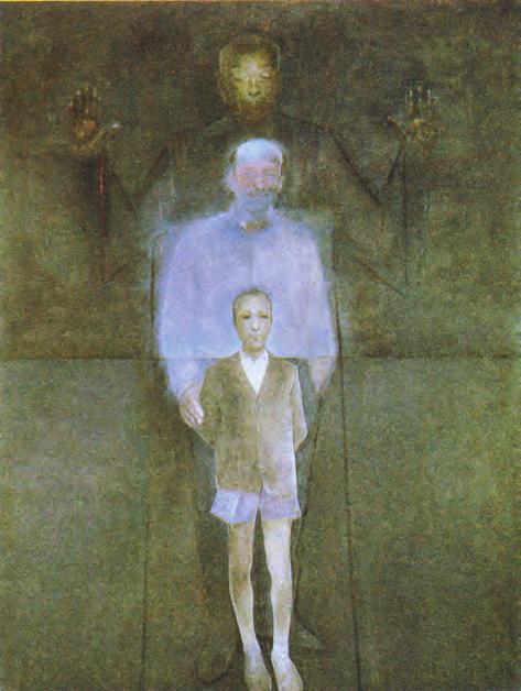 ΚΕΦΑΛΑΙΟ Ζ Όπυ Ζούνη (γενν. το 1941), «Ναός», 1991-92, 1,60X1,60 μ., Συλλογή της ζωγράφου.