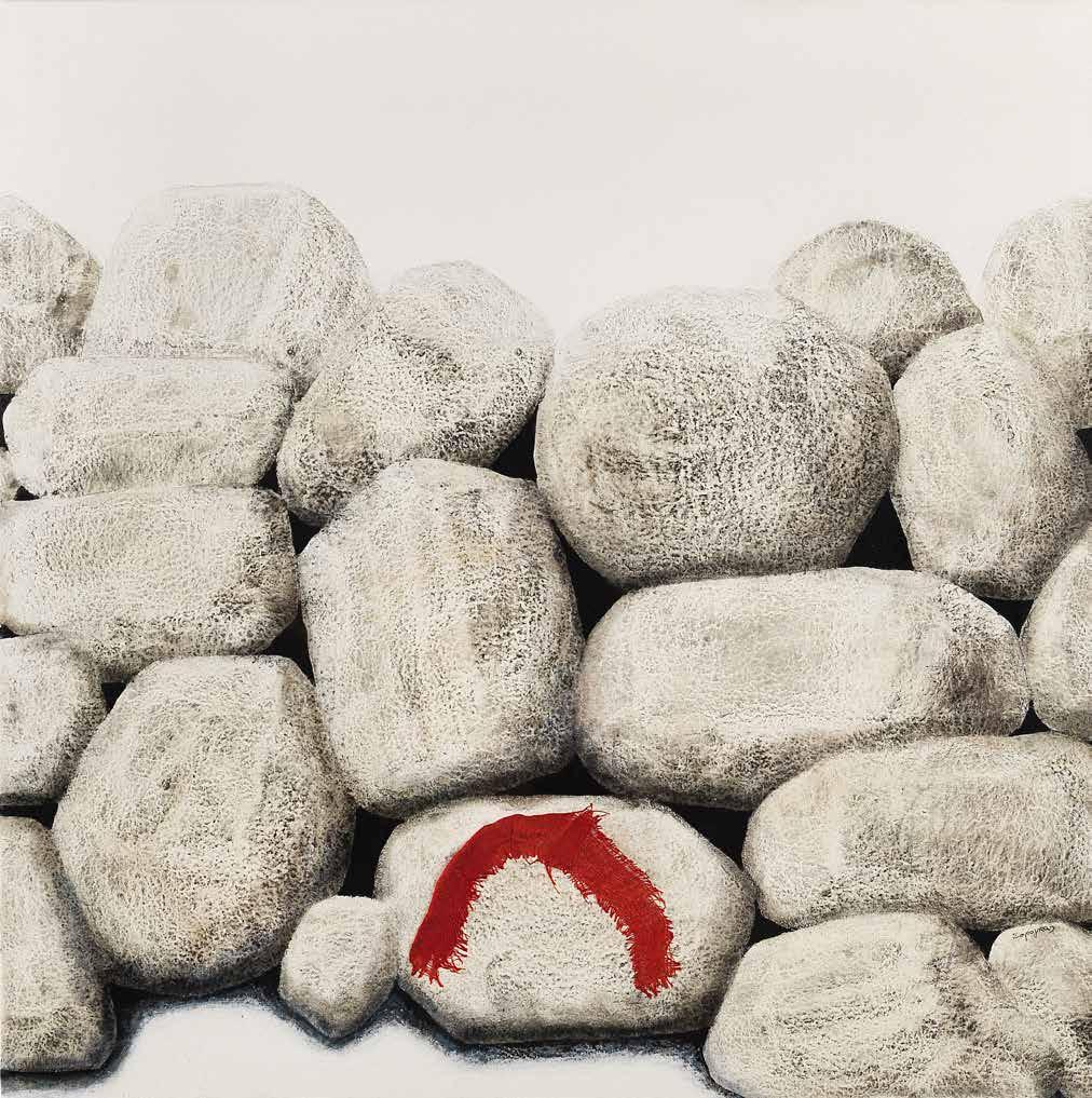 Σωτήρης Σόρογκας Πέτρες με κόκκινο πανί