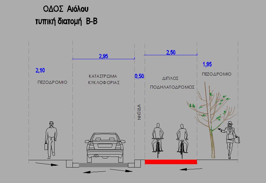 Για τη συνύπαρξη πεζών και ποδηλάτων είτε στην αριστερή είτε στην δεξιά πλευρά της οδού κατά την φορά κίνησης των οχημάτων (διπλός ποδηλατόδρομος ) θα απαιτηθεί περίοδος προσαρμογής, με ανάλογες