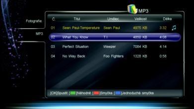 5.1 MP3 Vyberte Hlavné Menu Príslušenstvo MP3 a stlačte OK pre vstup. 1. Stlačte a vyberte MP3 súbor. 2.