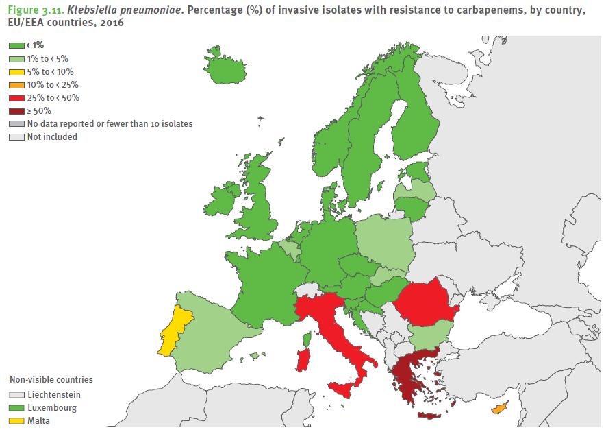 Carbapenem resistant Klebsiella pneumoniae Cyprus Klebsiella pneumoniae Carbapenem resistance (All invasive