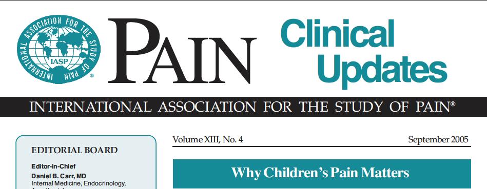 IASP Global Day Against Pain in Children on October 17, 2005 Καθημερινά άλγη Οξύς πόνος διαλλείπων ή υποτροπιάζων πόνος (κεφαλαλγίες, κοιλιακά άλγη, άλγη ανάπτυξης) Σχετιζόμενος με πάθηση ή