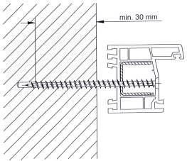 Pav. 5.4.1-3 Staktos tvirtinimas rėmo mūrvine Rėmo mūrvinė min. 30 mm 1.