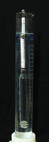 Πυκνόμετρο ή υδρόμετρο Χρησιμοποιεί την άνωση για να μετρά την πυκνότητα Βαθμονομείται σε g/ml, Ένα πυκνό