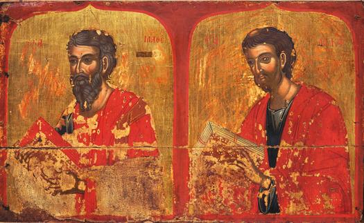 Byzantine Museum of Kastoria 180 Посматрано са стилског становишта и узимајући у обзир црте лица и њихово моделовање, начин сликања тела и драперија, све наводи на дело Јована од Грамосте.