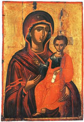 Цигаридас Е. Н.: Иконе из Костура сликара Јована из Грамосте Сл. 8. Богородица Одигитрија. Византијски музеј у Костуру Fig. 8. Virgin Hodegetria.