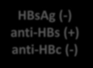 HBsAg (-) anti-hbs (+) anti-hbc (-)
