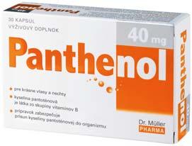 Panthenol tablety, 40 mg Výživový doplnok so sladidlom Kyselina pantothenová: je látka zo skupiny vitamínov B prispieva k zníženiu miery únavy a vyčerpania prispieva k normálnemu energetickému
