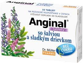 Anginal tablety so šalviou a sladkým drievkom Výživový doplnok so sladidlom Šalvia lekárska a Sladovka hladkoplodá prispieva k správnej funkcii imunitného systému a podporuje prirodzenú
