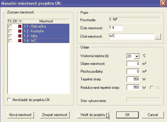 Kapitola 2-Podlahové vykurovanie Obr. 2.1-3 Vkladanie miestností do projektu. 8.