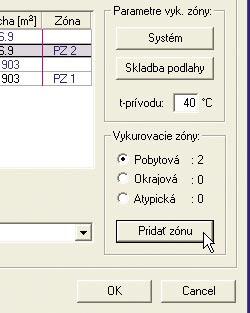 Kapitola 2-Podlahové vykurovanie 2. Zobrazí sa dialógové okno Vlastnosti podlahového vykurovania (Obr. 2.8-33) Obr. 2.8-33 Vlastnosti podlahového vykurovania 3.