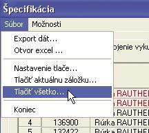 Kapitola 3-Ústredné vykurovanie 3.2.10. Technická špecifikácia a cenová kalkulácia projektu 1. Kliknite na tlačítko Špecifikácia 2.