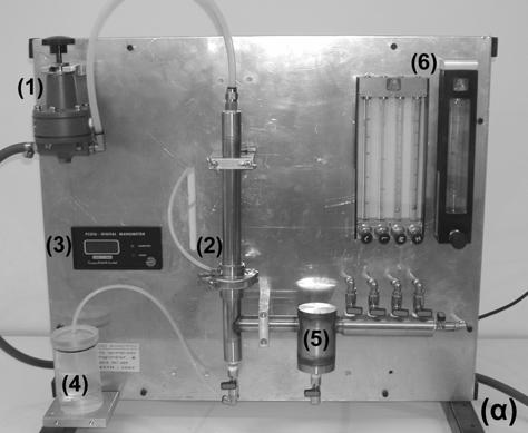 2 2 3 Σχήµα 1. ASTM D6767 (α) εργαστηριακή διάταξη και (β) θάλαµος δοκιµίου Figure 1. ASTM D6767 (a) laboratory equipment and (b) specimen holder.