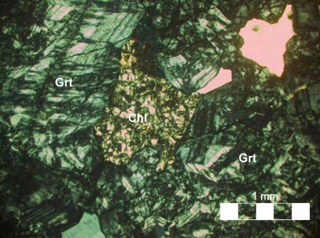 Μικροφωτογραφία δείγματος της ζώνης Γρανάτη  Στη