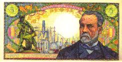Το εμβόλιο του Pasteur κατά της λύσσας έσωσε τη ζωή του Jupille. Το φράγκο ήταν το νόμισμα που κυκλοφορούσε στη Γαλλία πριν από το ευρώ. Τμήμα του Ινστιτούτου Pasteur στο Παρίσι.