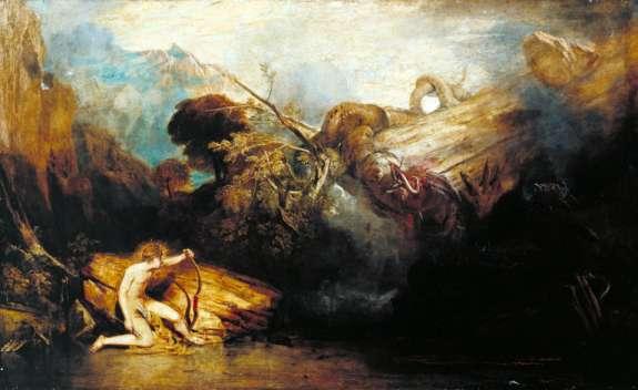 (O (Ekhbo/loj 76 )Apo/llwn kai\ o( Pu/qwn ei)kastiko\n e)/rgon tou= Turner, 1775-1851.