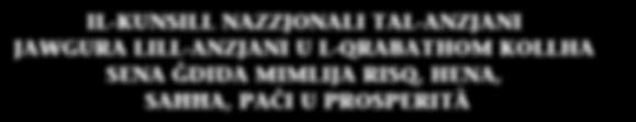 SENA ÌDIDA MIMLIJA RISQ, HENA, SAÓÓA, PAÇI U PROSPERITÀ LAQGÓA ÌENERALI ANNWALI KUNSILL NAZZJONALI